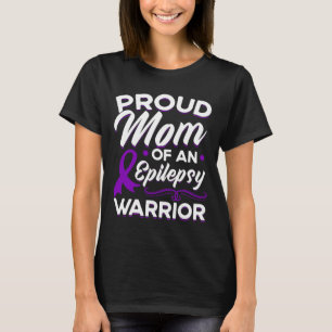 T-shirt Fière Maman D'Une Épilepsie Guerrière Lauréats De