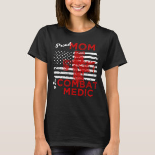 T-shirt Fière maman d'une médaille de combat Distressed Dr