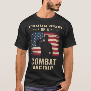 T-shirt Fière Maman D'Une Médaille De Combat Vétérinaire M