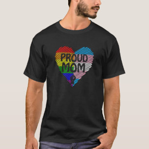 T-shirt Fière Maman Lgbt Avec Arc En Ciel Et Drapeau Trans