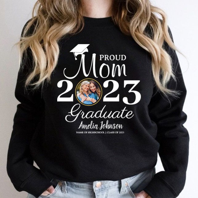 T-shirt Fière maman senior Graduation 1 Photo (Proud Mom of the Graduate T-Shirt)