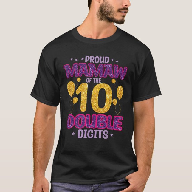 T-shirt Fière Mamaw Des 10 Ans Double Chiffres Happ (Devant)