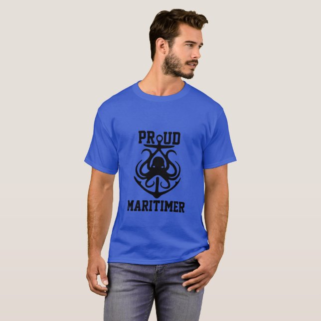 T-shirt Fière Maritimer ancre pieuvre phare route T- (Devant entier)