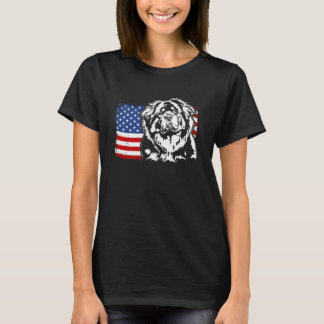T-shirt Fière Mastiff Tibétain Drapeau Américain US Patrio