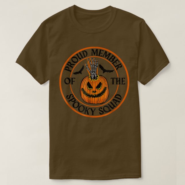 T-shirt Fière Membre de la Squad Spooky Citrouille Effraya (Design devant)