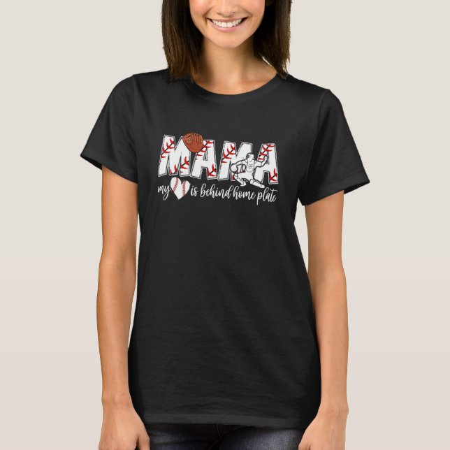 T-shirt Fière Mère de Receveur de Baseball d'un Receveur d (Devant)