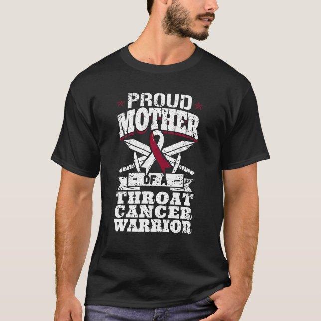 T-shirt Fière Mère D'Un Cancer Throat Guerrier Sensibilisa (Devant)