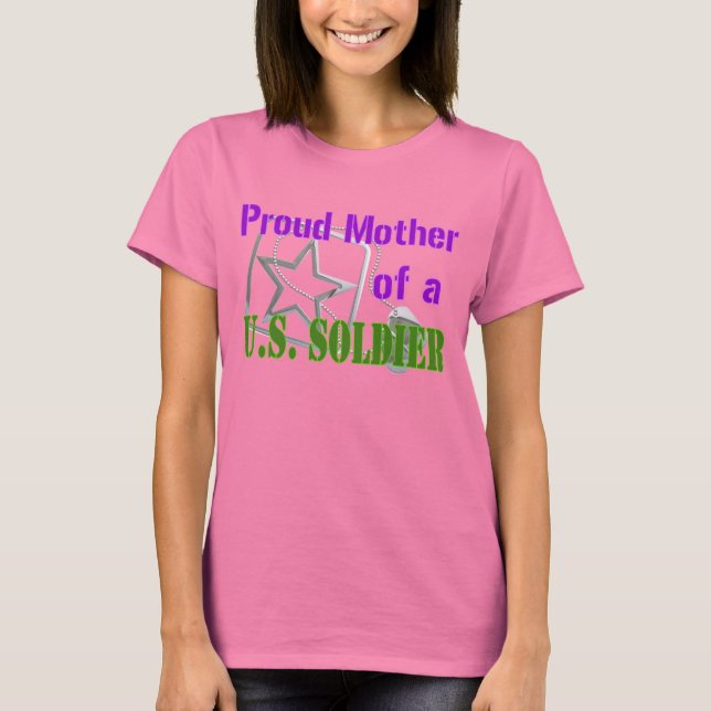 T-shirt Fière mère d'un soldat américain (Devant)