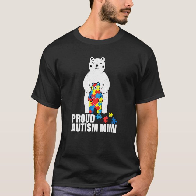 T-shirt Fière Mimi Bear Pièce de Puzzle de Sensibilisation (Devant)