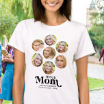 T-shirt Fière MOM Moderne Custom 7 Photo Collage Graduatio<br><div class="desc">Félicitations pour l'obtention du diplôme de votre enfant ! En tant que mère fière, vous méritez de montrer votre amour et votre soutien avec un t-shirt personnalisé. Ce design rétro-moderne présente un collage photo présentant sept de vos souvenirs préférés avec votre diplômé. Que ce soit au lycée, au collège ou...</div>