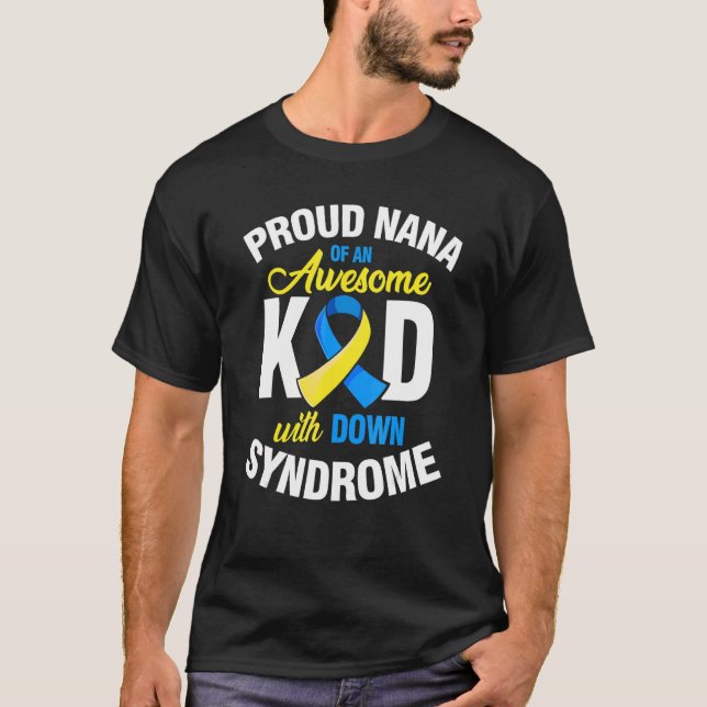 T-shirt Fière Nana D'Un Awesome Kid Down Synndrome Award (Devant)