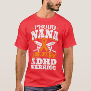 T-shirt Fière Nana D'Un TDAH Guerrier Sensibilisation Ruba