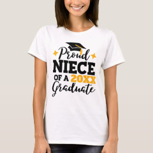 T-shirt Fière nièce d'un 2022 diplômé en or noir