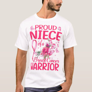 T-shirt Fière Nièce D'Un Guerrier Du Cancer Du Sein Consci