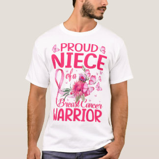 T-shirt Fière Nièce D'Un Guerrier Du Cancer Du Sein Consci