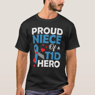 T-shirt Fière Nièce D'Un Héros De Diabète Type 1 Guerrier 