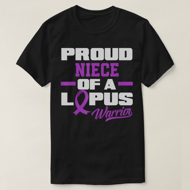 T-shirt Fière Nièce D'Un Lupus Guerrier Oncle Tante Lupus  (Design devant)