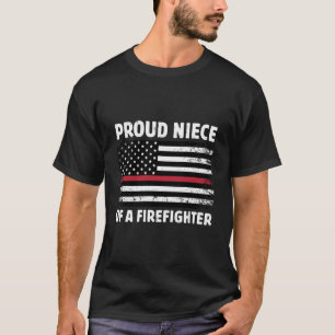 T-shirt Fière Nièce D'Une Famille De Pompiers Mince Ligne