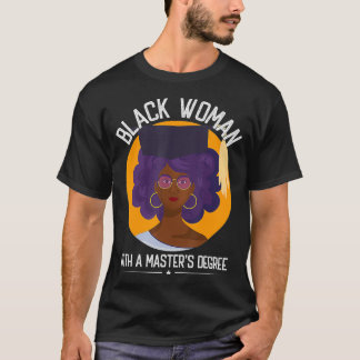 T-shirt Fière noire Diplôme Tee Femme Noire avec Master