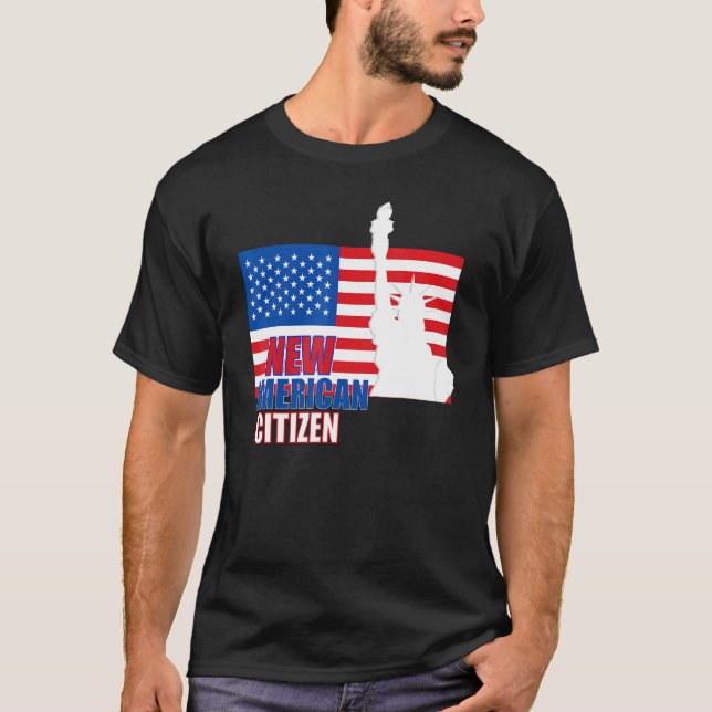 T-shirt Fière nouvelle CITOYENNE américaine Drapeau Citoye (Devant)