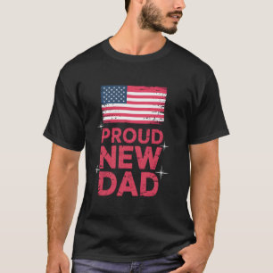 T-shirt Fière nouvelle fille papa bébé drapeau américain