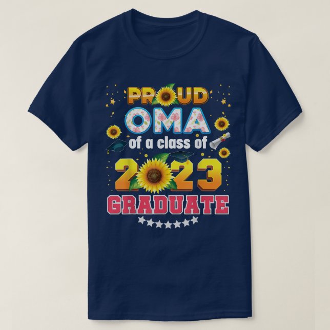 T-shirt Fière Oma D'Un Tournesol De Classe 2023 Dernier  (Design devant)