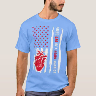 T-shirt Fière Papa D'Un Guerrier Du Coeur Sensibilisation 