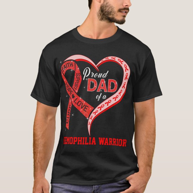 T-shirt Fière Papa D'Un Guerrier Hémophile (Devant)