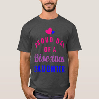 T-shirt Fière papa d'une fille bisexuelle T LGBT Pride