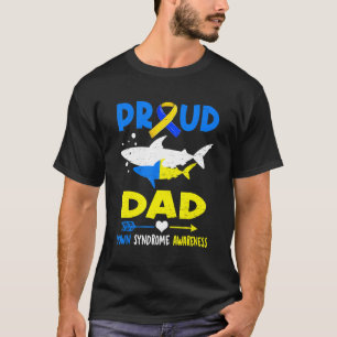 T-shirt Fière Papa Shark Down Syndrome Sensibilisation T21