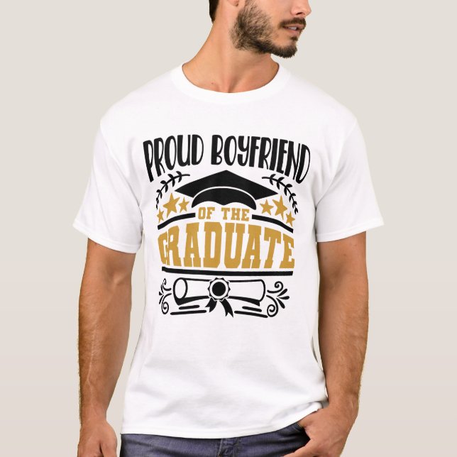 T-shirt Fière Petite Amie Du Diplômé (Devant)