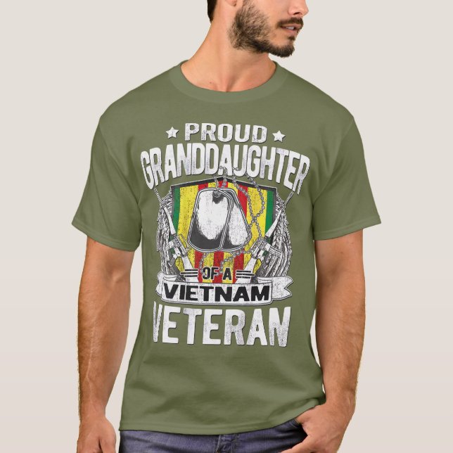 T-shirt Fière Petite-Fille Du Vietnam Ancien Militaire (Devant)