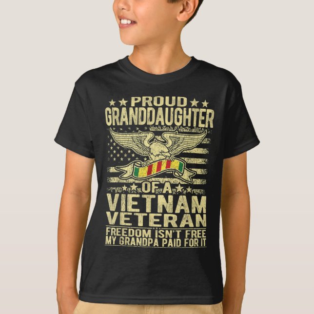 T-shirt Fière Petite-Fille Du Vietnam Vétérinaire - Libert (Devant)