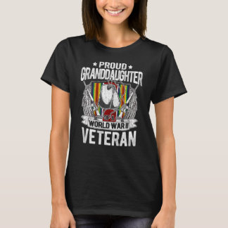 T-shirt Fière Petite-Fille D'Un Vétéran De La Deuxième Gue