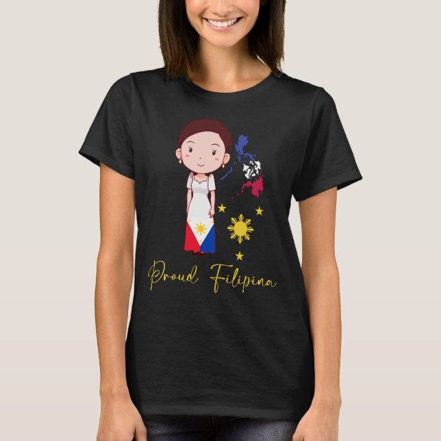 T-shirt Fière Philippines Femme Philippine Pide Pinay Girl (Devant)