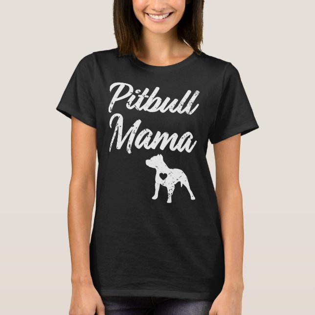 T-shirt Fière Pitbull Mama femmes Chien taureau (Devant)