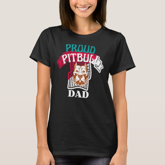 T-shirt Fière Pitbull Papa (Devant)