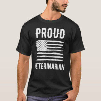 T-shirt Fière profession vétérinaire Drapeau américain