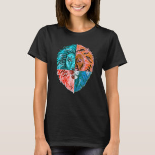 T-shirt Fière Puissante Lion Leo Astrologie Tête Fierté Bi