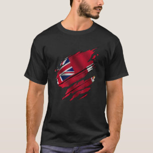 T-shirt Fière racine des Bermudes arrachée Drapeau des Ber