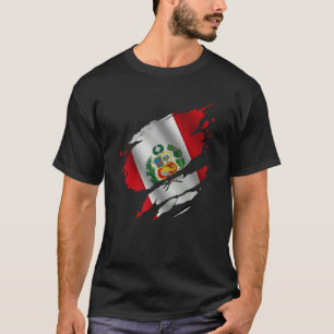 T-shirt Fière racine péruvienne arrachée Drapeau Peruvia