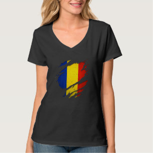 T-shirt Fière Roumanie déchiré drapeau roumain