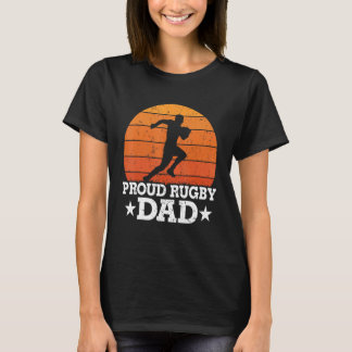 T-shirt Fière Rugby Papa Rugby Ventilateur Coach Vintage R