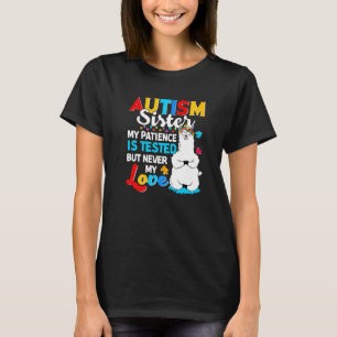 T-shirt Fière Sœur Autiste Lama Puzzle Sœur Autiste Défian