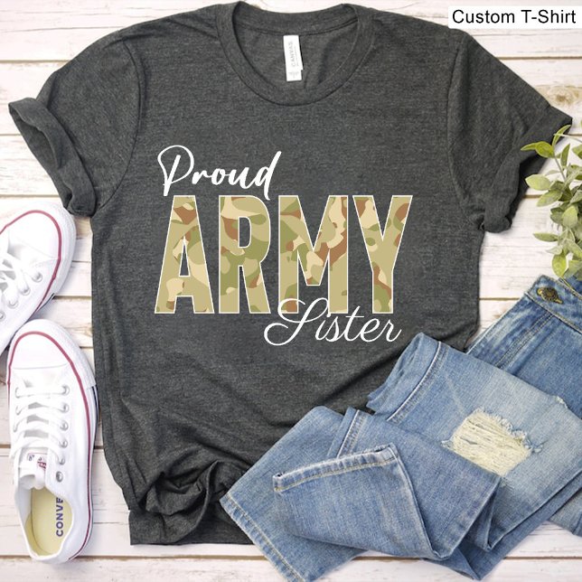 T-shirt Fière soeur de l'Armée Noire Amateurs des vétérans (Proud Army Sister Black Veterans lovers T-Shirt)