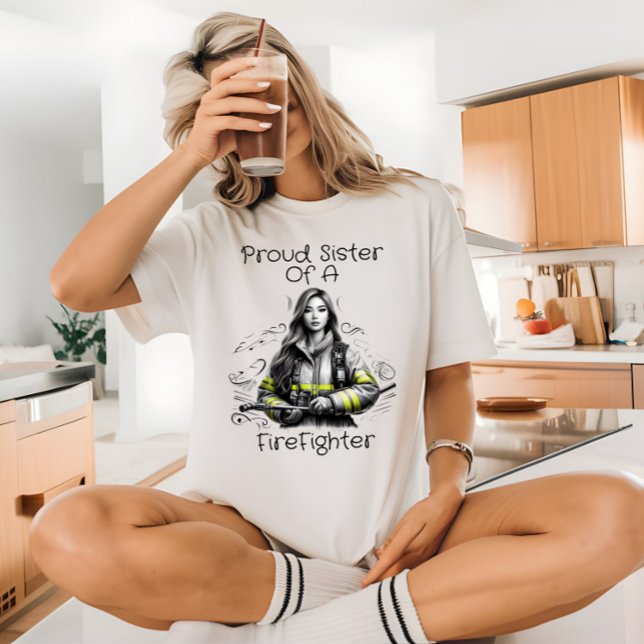 T-shirt Fière Soeur D'Un Pompier W (Créateur téléchargé)