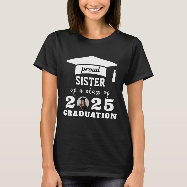 T-SHIRT FIÈRE SOEUR D'UNE CLASSE DE 2025 GRAD, PERSONNALIS (Devant)