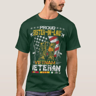 T-shirt Fière Soeur En Droit Du Vietnam Vétéran Dons Drape
