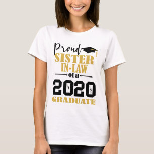T-shirt Fière soeur en droit d'un diplômé de 2020