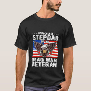 T-shirt Fière Stepdad De L'Irak Vétéran Patriotique D